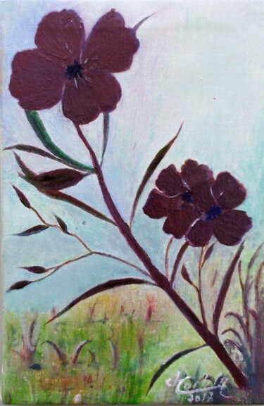 Painting titled "Fleurs" by Charles Corbin, Original Artwork, Acrylic