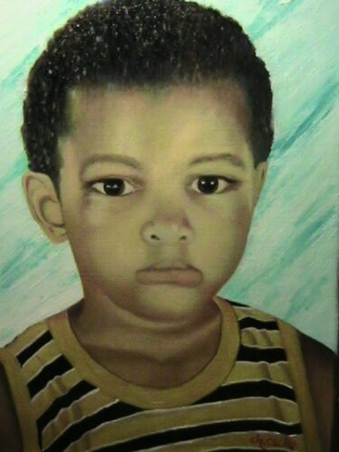 Peinture intitulée "Portrait d'enfant q…" par Charles Corbin, Œuvre d'art originale, Huile
