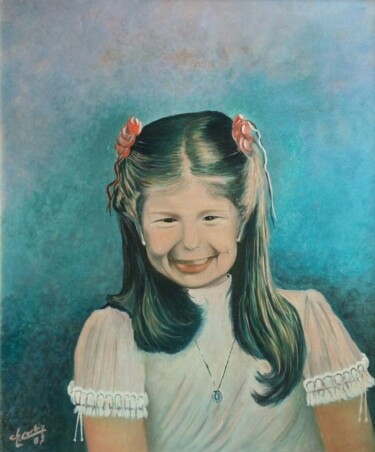 Painting titled "Sabrina" by Charles Corbin, Original Artwork, Oil Mounted on Wood Stretcher frame