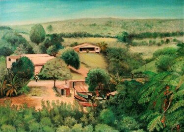 Peinture intitulée "Maisons des Pecheurs" par Charles Corbin, Œuvre d'art originale, Huile Monté sur artwork_cat.