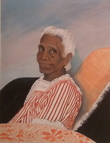 Peinture intitulée "La grand mère" par Charles Corbin, Œuvre d'art originale, Huile