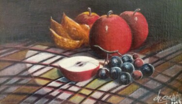 Pittura intitolato "Nature morte de fru…" da Charles Corbin, Opera d'arte originale, Olio