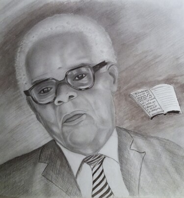 Drawing titled "Aimé CESAIRE" by Charles Corbin, Original Artwork