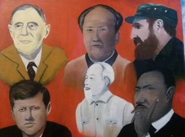 Painting titled "Les grands hommes q…" by Charles Corbin, Original Artwork, Oil