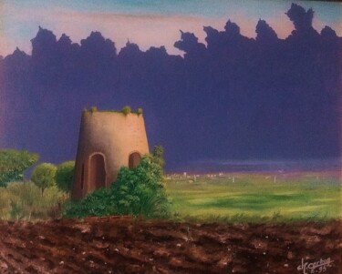 Peinture intitulée "Le moulin de Bertau…" par Charles Corbin, Œuvre d'art originale, Huile