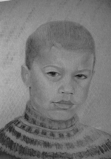 Desenho intitulada "Portrait-d-enfant" por Charles Corbin, Obras de arte originais, Ponta de prata