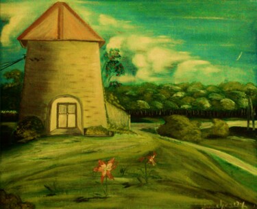 Painting titled "La chapelle de duval" by Charles Corbin, Original Artwork, Oil