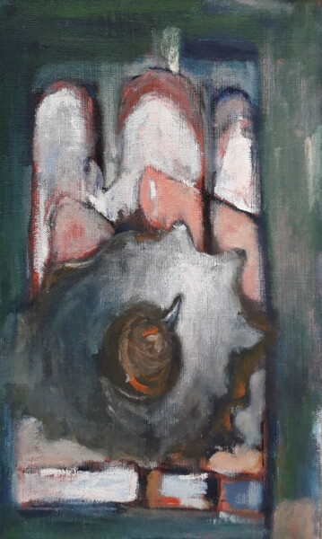 Картина под названием "Symbôle-Icône verte." - Charles Fulgeras, Подлинное произведение искусства, Масло