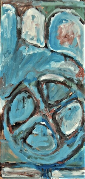 Peinture intitulée "Symbôle-Icône bleue" par Charles Fulgeras, Œuvre d'art originale, Huile