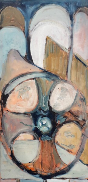 Peinture intitulée "Symbôle-Icône ocre…" par Charles Fulgeras, Œuvre d'art originale, Huile