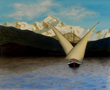 Malerei mit dem Titel "Voiles à la fin du…" von Charles Lienemann, Original-Kunstwerk, Öl Auf Keilrahmen aus Holz montiert