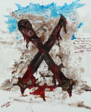 Malerei mit dem Titel "né sous X et mort e…" von Charles Peñalba, Original-Kunstwerk, Andere