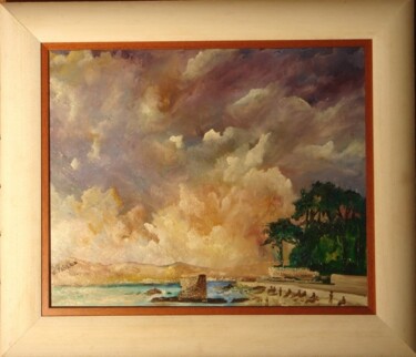 Peinture intitulée "Du coté de Antibes" par Charles Peñalba, Œuvre d'art originale