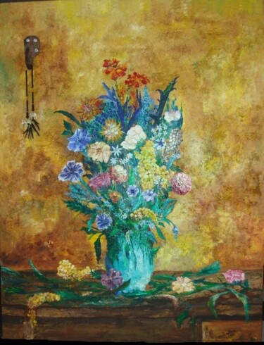 Peinture intitulée "fleurs au crochet" par Charles Peñalba, Œuvre d'art originale