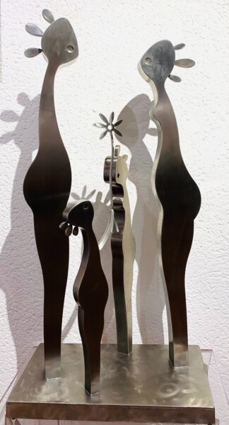 "Harmony en famille" başlıklı Heykel Charles Stratos tarafından, Orijinal sanat, Paslanmaz Çelik