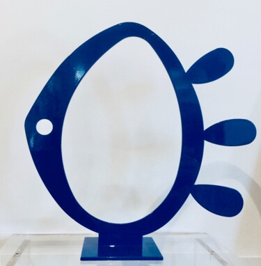 Skulptur mit dem Titel "Venus bleue" von Charles Stratos, Original-Kunstwerk, Edelstahl