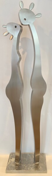 Sculpture titled "L’amour parfait" by Charles Stratos, Original Artwork, Stainless Steel