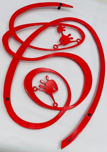 雕塑 标题为“Vire volte rouge” 由Charles Stratos, 原创艺术品, 不锈钢