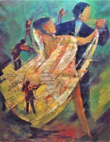 「danseurs-90x-70-hui…」というタイトルの絵画 Charles Tapieroによって, オリジナルのアートワーク, オイル