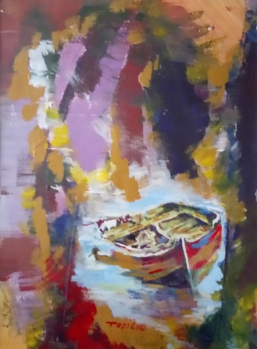 Pittura intitolato "barque-1.jpg" da Charles Tapiero, Opera d'arte originale, Acrilico