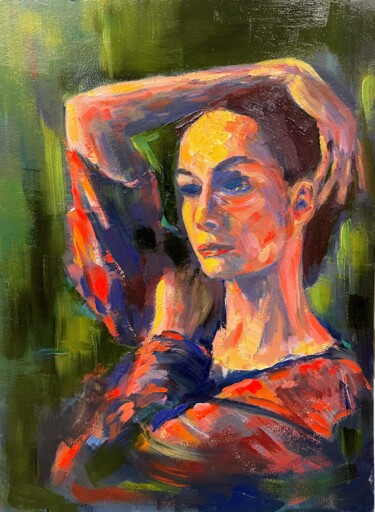 Painting titled "FLAMENCO" by Charles Tapiero, Original Artwork, Oil