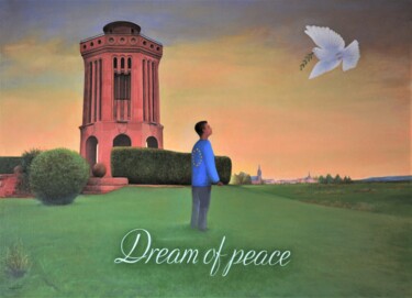 Schilderij getiteld "Dream of Peace" door Charles Unger, Origineel Kunstwerk, Olie
