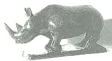 Sculpture titled "rhinoçéros" by Charles Favard, Original Artwork