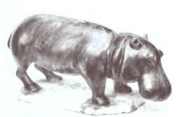 Sculpture titled "hippopotame" by Charles Favard, Original Artwork