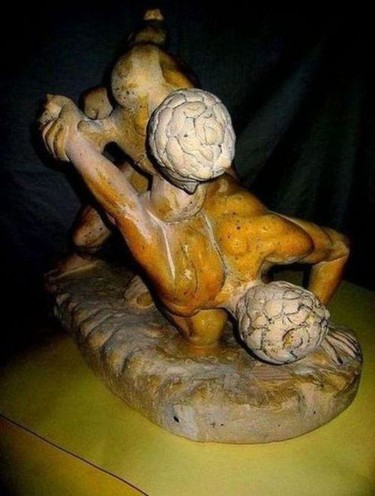 Sculpture intitulée "Groupe Les Lutteurs…" par Charles Favard, Œuvre d'art originale