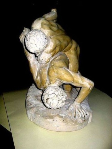 Sculpture intitulée "Les Lutteurs de Myr…" par Charles Favard, Œuvre d'art originale
