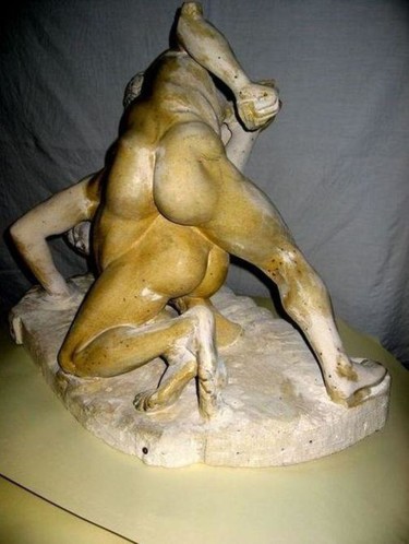 Sculpture intitulée "Les Lutteurs de Myr…" par Charles Favard, Œuvre d'art originale