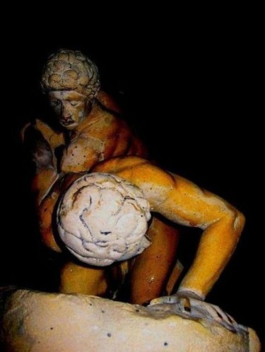 Sculpture intitulée "Les Lutteurs de Myr…" par Charles Favard, Œuvre d'art originale