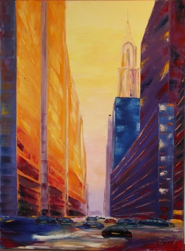 Peinture intitulée "42ème rue Chrisler…" par Charles Bailly, Œuvre d'art originale