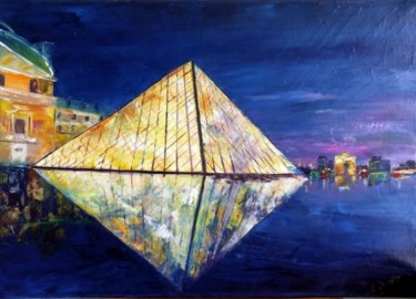 Painting titled "PYRAMIDE du LOUVRE" by Charles Bailly, Original Artwork