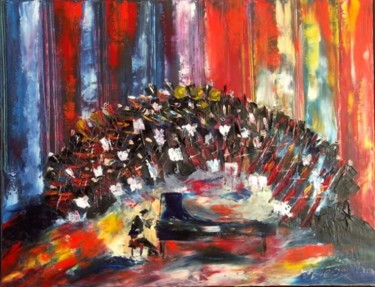 Painting titled "PIANO et ORCHESTRE" by Charles Bailly, Original Artwork, Oil