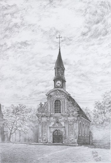 Drawing titled "Chapelle St-Louis,…" by Charles Dubus, Original Artwork, Graphite