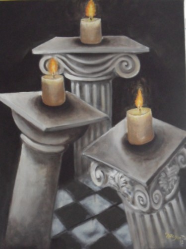 Peinture intitulée "Trois Lumières" par Charles Jacquet, Œuvre d'art originale