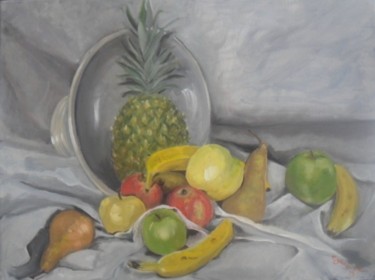Peinture intitulée "Appels et Pineappel" par Charles Jacquet, Œuvre d'art originale