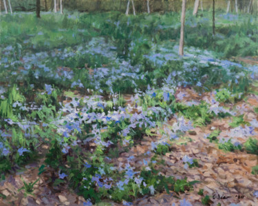 Painting titled "Wildflowers" by Charles Jiao, Original Artwork, Oil