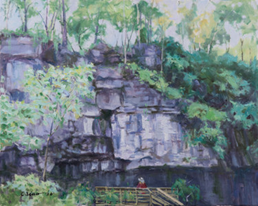 Painting titled "John Bryan Cliff" by Charles Jiao, Original Artwork, Oil