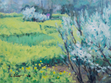 Painting titled "Rapeseed Flower Fie…" by Charles Jiao, Original Artwork, Oil