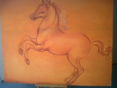 Painting titled "Cheval de Michael A…" by Charles Michael, Original Artwork, Oil