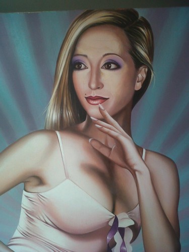 Painting titled "Femme d'artiste" by Charles Michael, Original Artwork, Oil