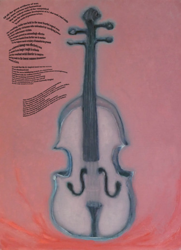 Digitale Kunst mit dem Titel "Violent Violin with…" von Charles Riley, Original-Kunstwerk, 2D digitale Arbeit