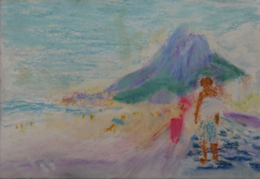 Pintura intitulada "Copacabana in Winter" por Charles Riley, Obras de arte originais, Pastel