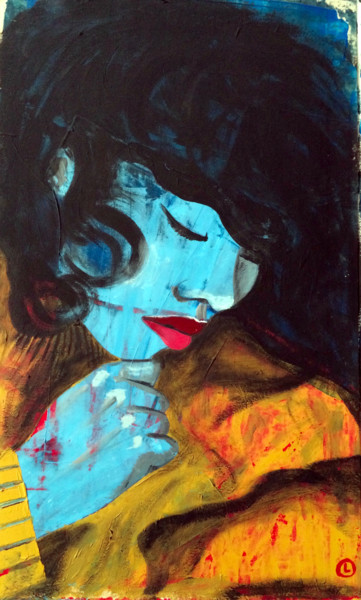 Painting titled "Asha Nuit" by Charli L, Original Artwork, Acrylic