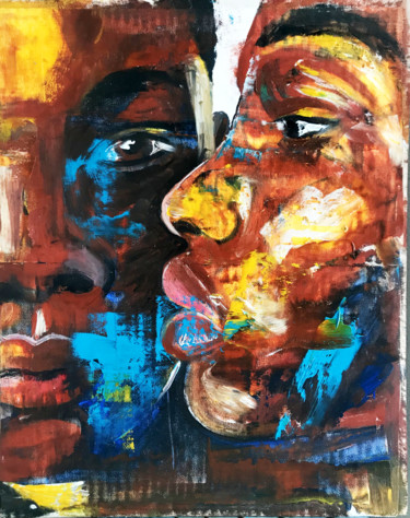 Peinture intitulée "Duo" par Charli L, Œuvre d'art originale, Huile Monté sur Carton