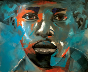 Malerei mit dem Titel "Unknown Man" von Charli L, Original-Kunstwerk, Öl