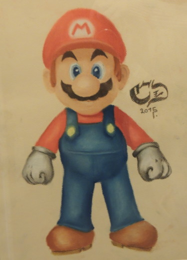 Dessin intitulée "Mario" par Charlie D, Œuvre d'art originale, Pastel