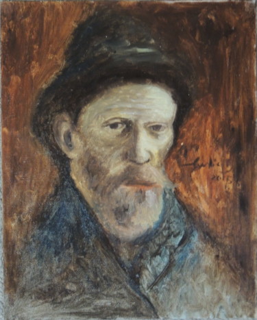 Malerei mit dem Titel "Van Gogh" von Charlie D, Original-Kunstwerk, Öl